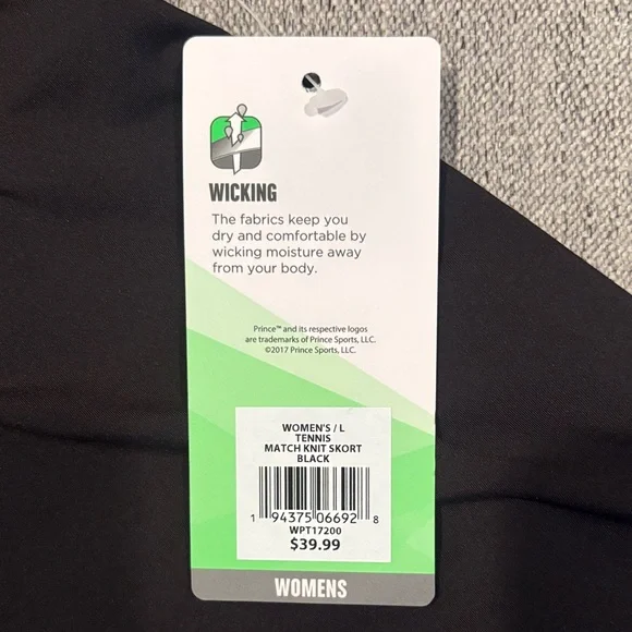 Prince Black Sports Skort - Picture 3 of 4